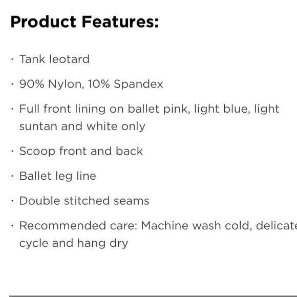 Capezio Tank Leotard NWT - Picture 4 of 7